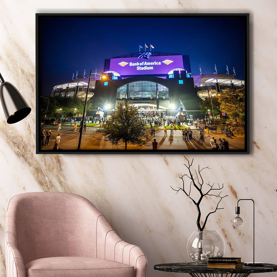 Bank of America Stadium, Stadium Canvas, Sport Art, Gift for him, Framed Canvas Prints Wall Art Decor, Framed Picture