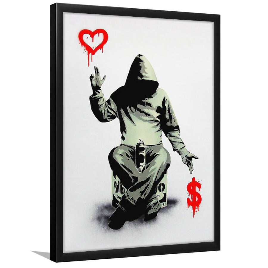 Banksy Love and Money Framed Art Prints Wall Decor - Painting Prints, Home Decor, For Sale, Framed Picture