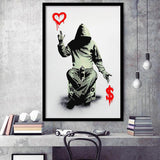 Banksy Love and Money Framed Art Prints Wall Decor - Painting Prints, Home Decor, For Sale, Framed Picture