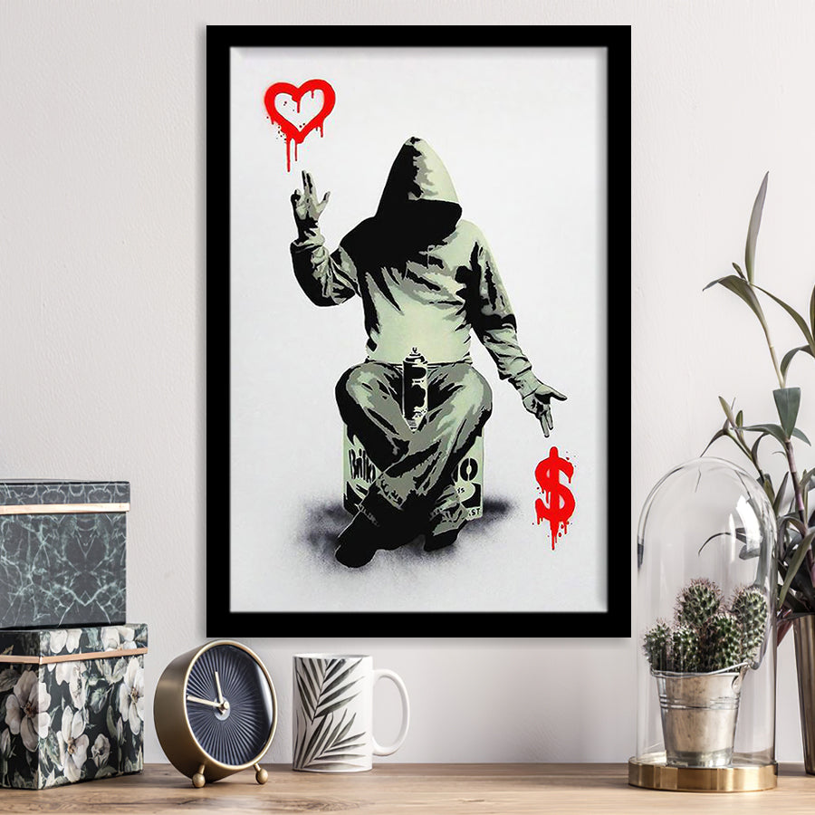 Banksy Love and Money Framed Art Prints Wall Decor - Painting Prints, Home Decor, For Sale, Framed Picture