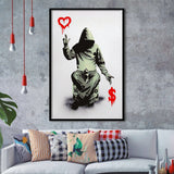 Banksy Love and Money Framed Art Prints Wall Decor - Painting Prints, Home Decor, For Sale, Framed Picture