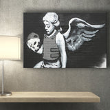 Banksy Angel Skull Street Art Canvas Prints Wall Art, Home Living Room Decor, Large Canvas