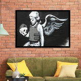 Banksy Angel Skull Street Art Framed Art Prints Wall Decor, Framed Picture, Large Art Prints