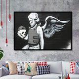 Banksy Angel Skull Street Art Framed Art Prints Wall Decor, Framed Picture, Large Art Prints