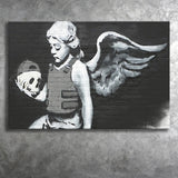 Banksy Angel Skull Street Art Canvas Prints Wall Art, Home Living Room Decor, Large Canvas