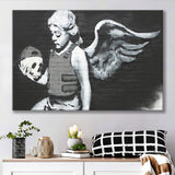 Banksy Angel Skull Street Art Canvas Prints Wall Art, Home Living Room Decor, Large Canvas