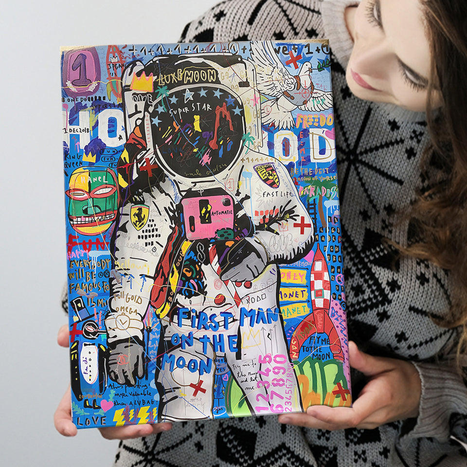 BANKSY Astronaut With Shopping Bags Canvas Print for Sale by WE-ARE-BANKSY