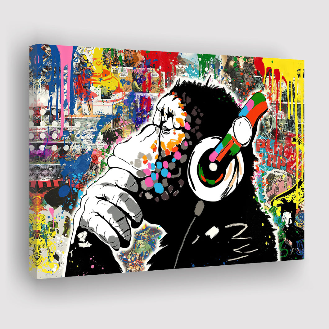 Monkey Music Banksy Canvas - TenStickers