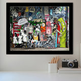 Banksy Canvas Graffiti Art Urban Style Framed Art Prints Wall Decor - Painting Prints, Framed Picture