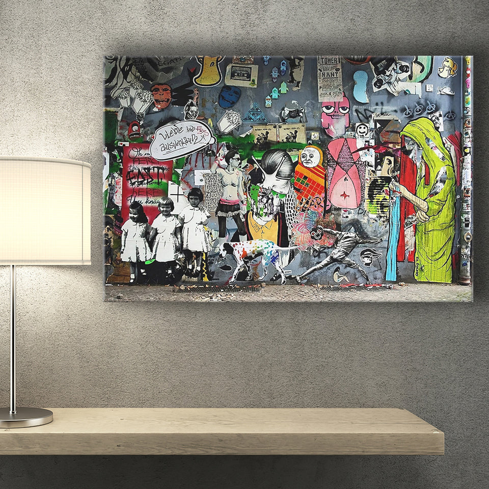 Banksy Canvas Graffiti Art Urban Style Canvas Prints Wall Art - Painting Prints, Wall Decor, Art Prints