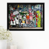 Banksy Canvas Graffiti Art Urban Style Framed Canvas Prints Wall Art - Painting Prints, Wall Decor, Floating Frame