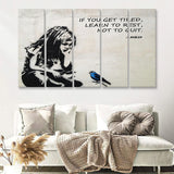 Banksy Girl With Blue Bird Inspirational Quote 5 Pieces B Canvas Prints Wall Art - Painting Canvas, Multi Panel, Wall Decor, Canvas Art
