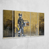 Banksy Hip Hop Bop Street Art Larger Canvas Art, 5 Piece Canvas Prints Wall Art Decor