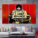Banksy Keep Your Coins I Want Change 5 Pieces B Canvas Prints Wall Art - Painting Canvas,Wall Decor, Multi Panel,5 Panels