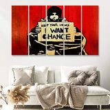 Banksy Keep Your Coins I Want Change 5 Pieces B Canvas Prints Wall Art - Painting Canvas,Wall Decor, Multi Panel,5 Panels