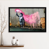 Banksy Migrant Child, Street Art Framed Canvas Prints Wall Art Home Decor,Floating Frame