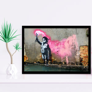 Banksy Migrant Child, Street Art Framed Art Prints, Wall Art,Home Decor,Framed Picture