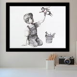 Banksy Street Art Superhero Nhs Framed Art Prints Wall Decor - Painting Prints, Home Wall Art, For Sale, Framed Pictures