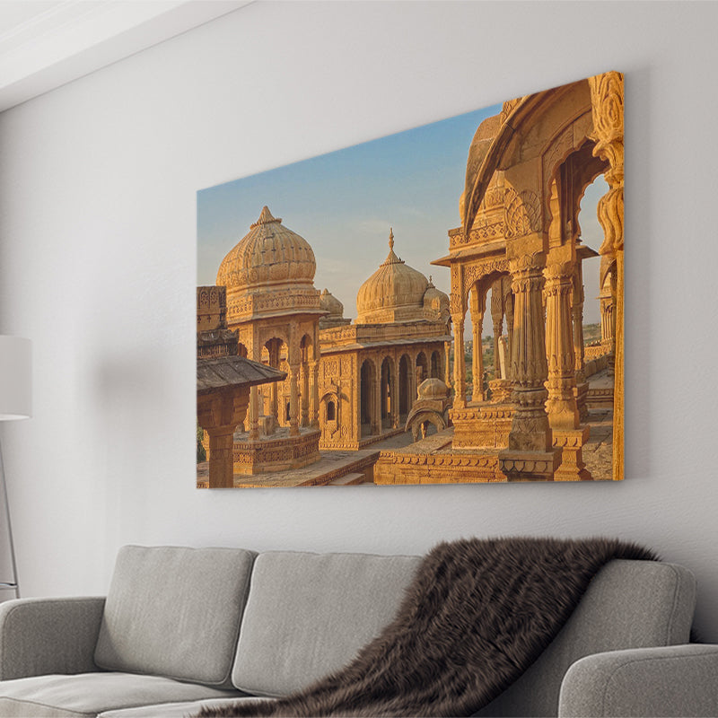 Bara Bagh Temple in India Canvas Art ,Ancient Indian Canvas Prints Wall Art Home Decor - Painting Canvas, Ready to hang