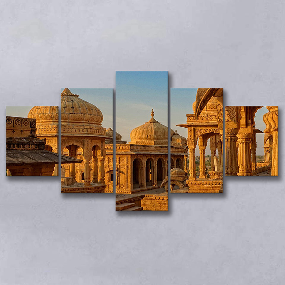 Bara Bagh Temple in India Canvas Art ,Ancient Indian Multi Panels,Canvas Prints Wall Art Home Decor