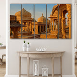 Bara Bagh Temple in India Canvas Art ,Ancient Indian 5 Panels B,Large Canvas,Canvas Prints Wall Art Home Decor
