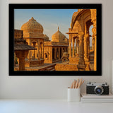 Bara Bagh Temple in India Art ,Ancient Indian Framed Art Prints Wall Art Decor,Black Frame, Ready to hang