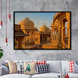 Bara Bagh Temple in India Art ,Ancient Indian Framed Art Prints Wall Art Decor,Black Frame, Ready to hang