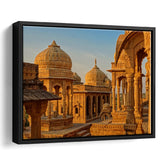 Bara Bagh Temple in India Canvas Art ,Ancient Indian Framed Canvas Prints Wall Art Decor, Black Floating Frame