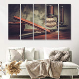 Barber Shop Decor 5 Piece Canvas Prints Wall Art - Painting Prints, Wall Decor,Multi Panels