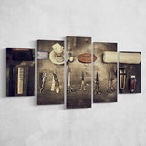 Barbershop Wall Art, Barber Gift, Barbershop, Multi Panels, 5 Pieces, Canvas Prints Wall Art Home Decor