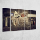 Barbershop Wall Art, Barber Gift, Barbershop, Multi Panels, 5 Pieces B, Canvas Prints Wall Art Home Decor,X Large Canvas