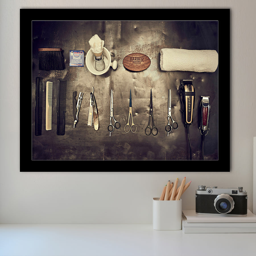 Barbershop Wall Art, Barber Gift, Barbershop, Framed Art Prints Wall Art Home Decor, Ready to Hang