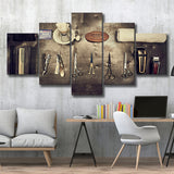 Barbershop Wall Art, Barber Gift, Barbershop, Multi Panels, 5 Pieces, Canvas Prints Wall Art Home Decor