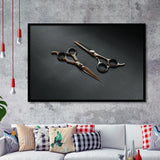 Barbershop Wall Art, Barber Gift, Scissors, Framed Art Prints Wall Art Home Decor, Ready to Hang