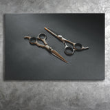 Barbershop Wall Art, Barber Gift, Scissors, Canvas Prints Wall Art Home Decor