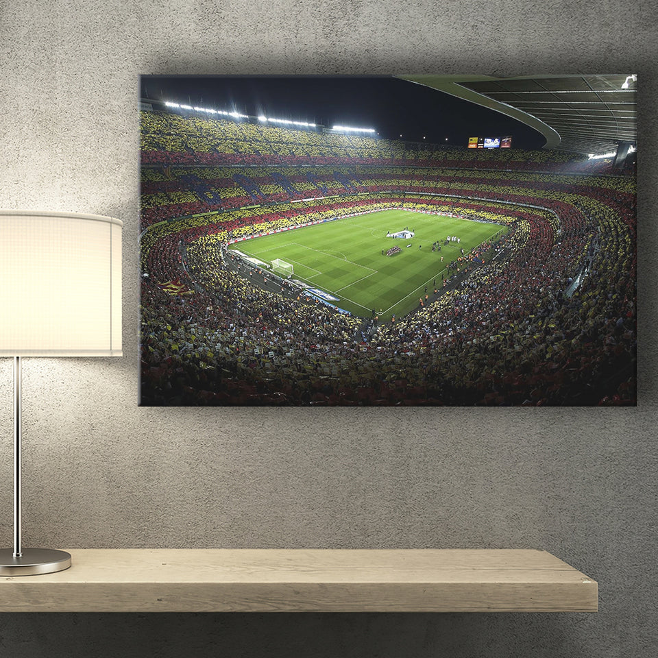 Barcelona Catalonia Football Stadium, Stadium Canvas, Sport Art, Gift for him, Fan Gift, Canvas Prints Wall Art Decor