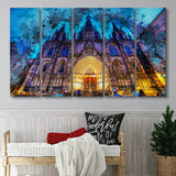 Barcelona Cathedral 5 Piece B Canvas Prints Wall Art Decor, Multi Panels,Large Canvas, Home Decor