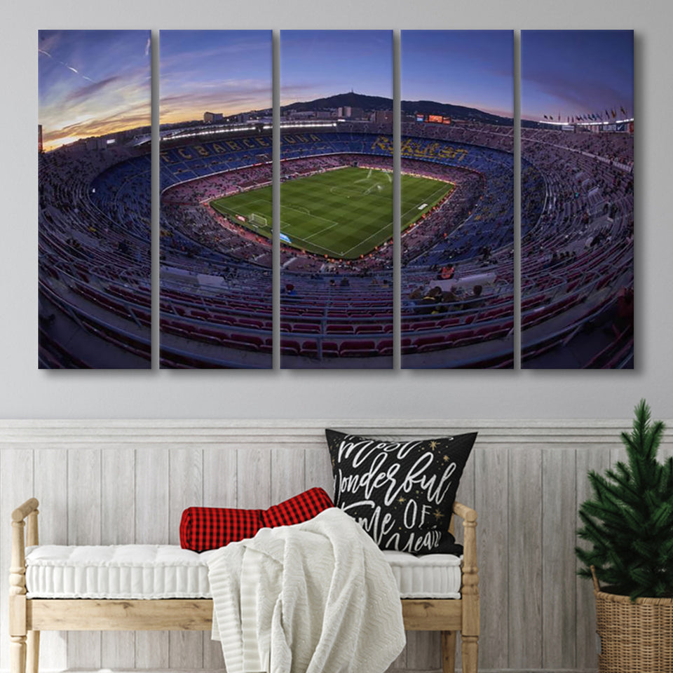 Barcelona Spain Camp Nou, Stadium Canvas, Sport Art, Gift for him, Multi Panels B, Canvas Prints Wall Art Decor
