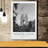 Barcelona, Spain Black And White Art Canvas Prints Wall Art Home Decor