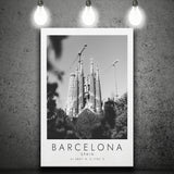 Barcelona, Spain Black And White Art Canvas Prints Wall Art Home Decor