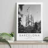 Barcelona, Spain Black And White Art Canvas Prints Wall Art Home Decor
