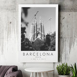 Barcelona, Spain Black And White Art Canvas Prints Wall Art Home Decor