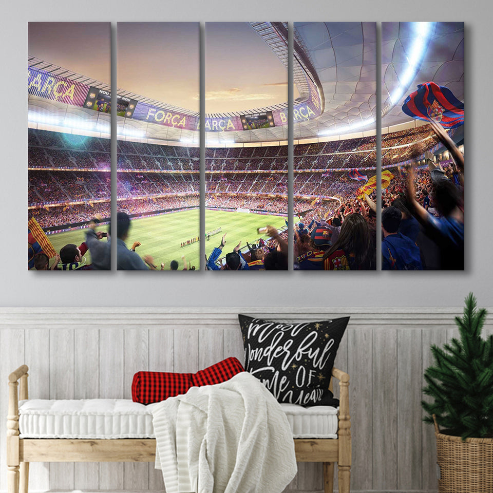 Barcelona Stadium, Stadium Canvas, Sport Art, Gift for him, Multi Panels B, Canvas Prints Wall Art Decor
