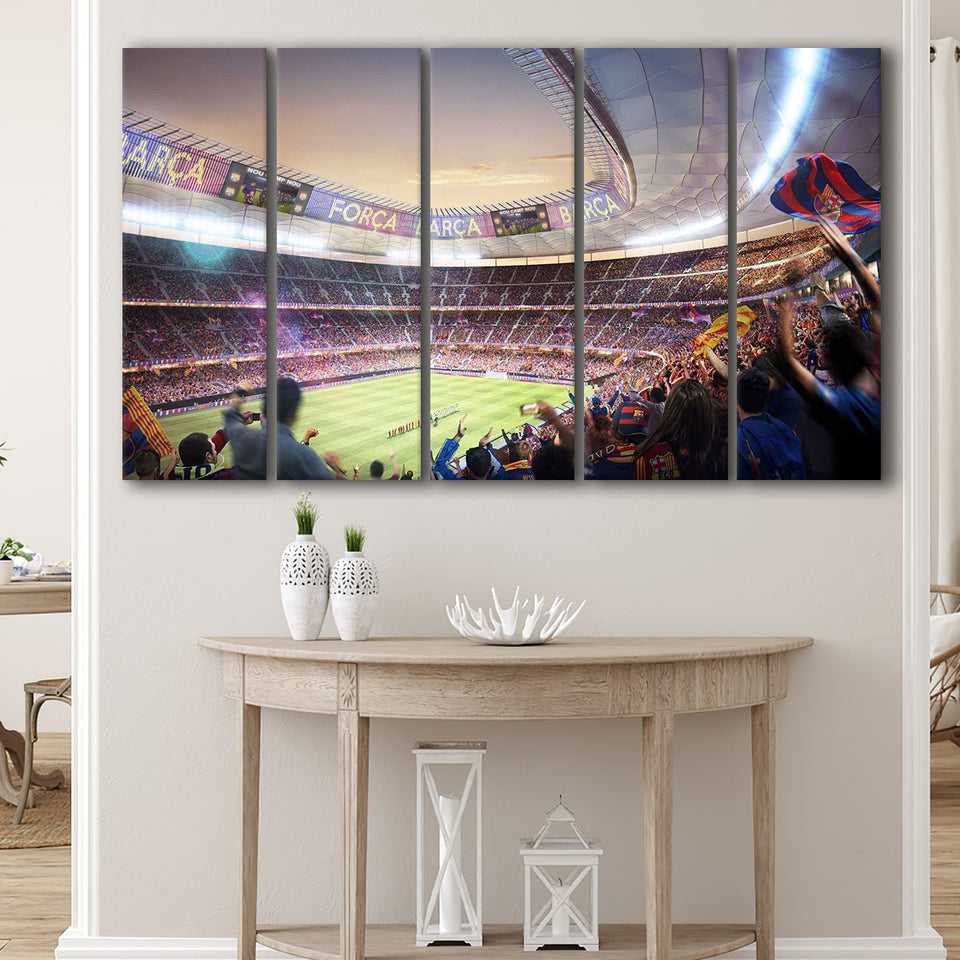 Barcelona Stadium, Stadium Canvas, Sport Art, Gift for him, Multi Panels B, Canvas Prints Wall Art Decor