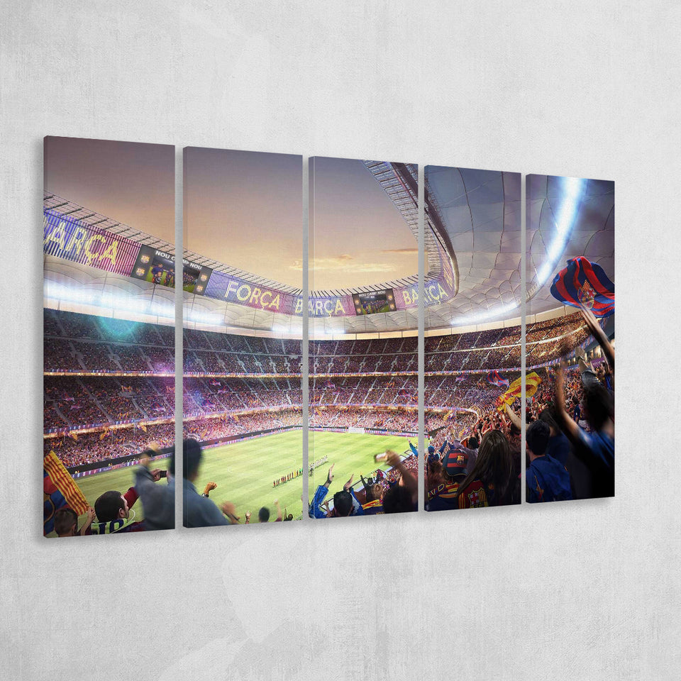 Barcelona Stadium, Stadium Canvas, Sport Art, Gift for him, Multi Panels B, Canvas Prints Wall Art Decor