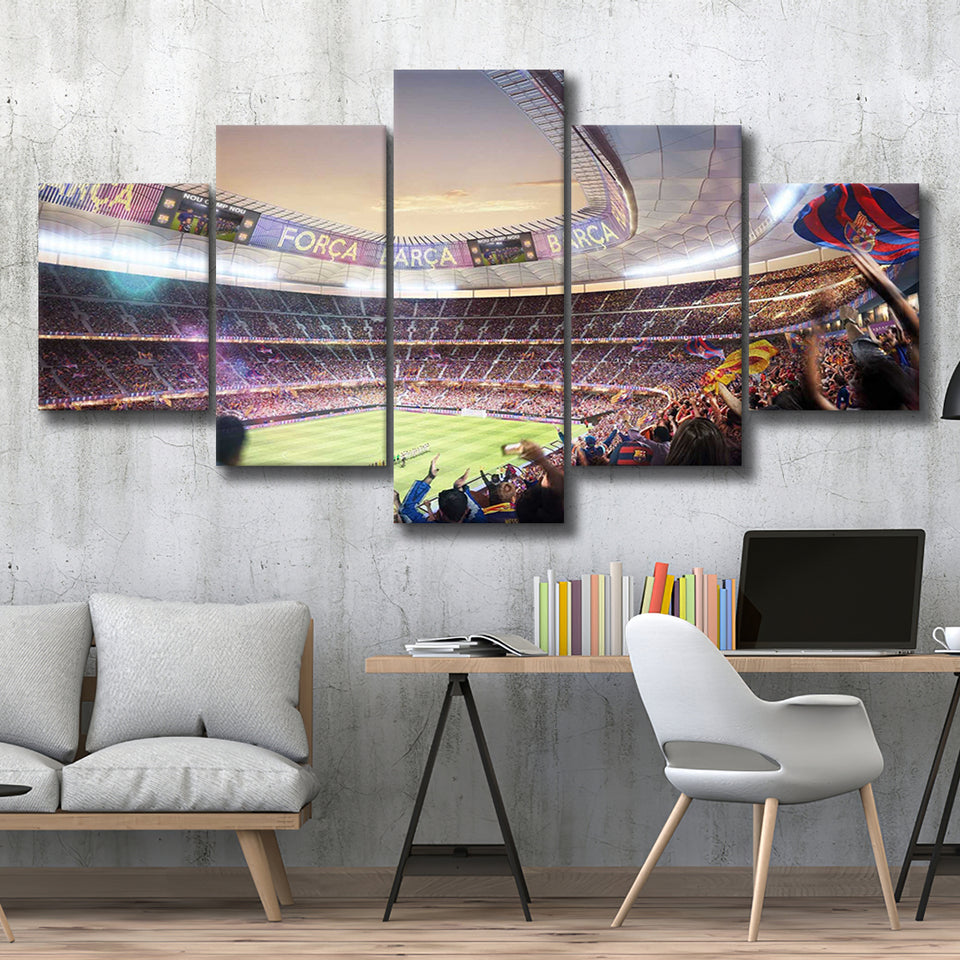 Barcelona Stadium, Stadium Canvas, Sport Art, Large Canvas, Multi Panels, Canvas Prints Wall Art Decor