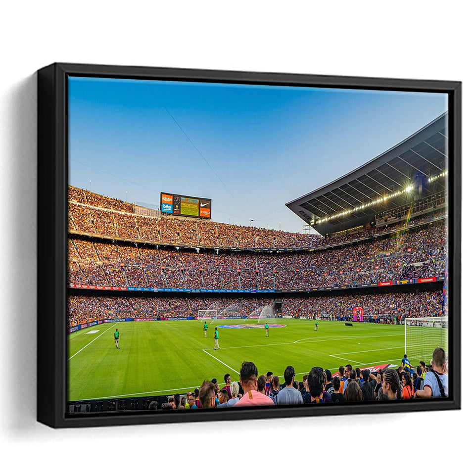 Barcelona Wall Art Camp Nou Stadium Framed Canvas Prints La Liga,Sport Stadium Art Prints, Fan Gift