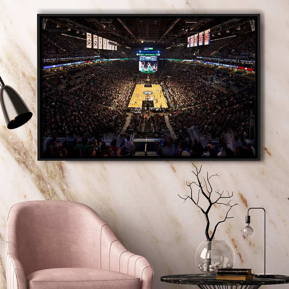 Barclays Sports Center, Stadium Canvas, Sport Art, Gift for him, Framed Canvas Prints Wall Art Decor, Framed Picture