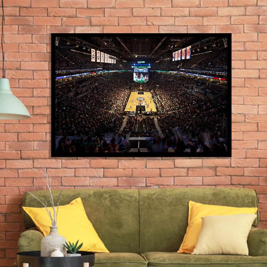Barclays Sports Center, Stadium Canvas, Sport Art, Gift for him, Framed Art Prints Wall Art Decor, Framed Picture