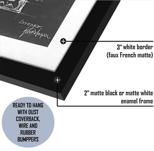 Barware Blueprint VII-Black and white Art, Art Print, Plexiglass Cover
